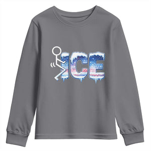 Fck Ice Youth Sweatshirt Sarcastic Immigration Protest TS10 Charcoal Print Your Wear