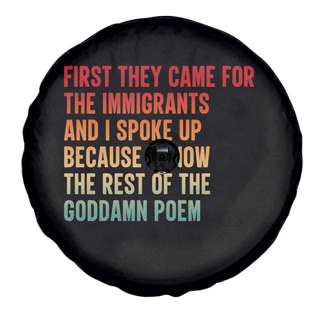 First They Came For The Immigrants Spare Tire Cover Retro Human Rights Protest TS10 Print Your Wear
