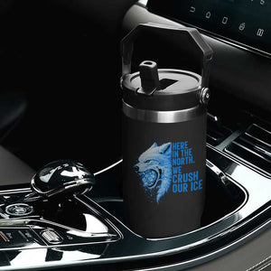 Crush Ice Flip Straw Tumbler Wolf Human Rights Protest TS10 Print Your Wear