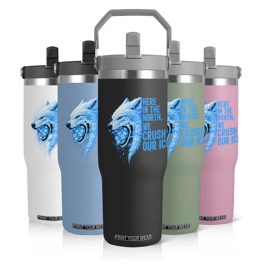 Crush Ice Flip Straw Tumbler Wolf Human Rights Protest TS10 Print Your Wear