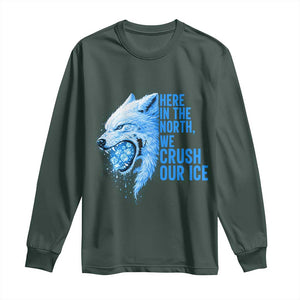 Crush Ice Long Sleeve Shirt Wolf Human Rights Protest TS10 Dark Forest Green Print Your Wear