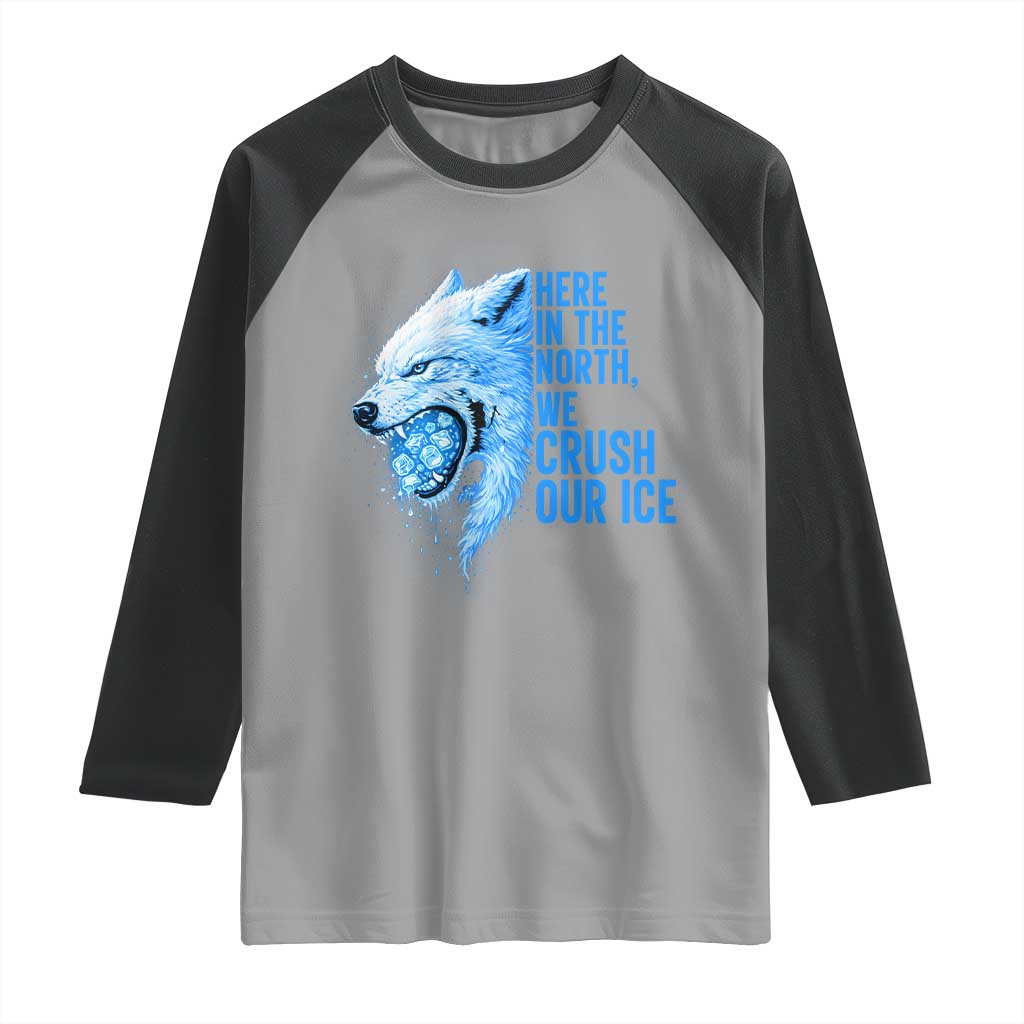Crush Ice Raglan Shirt Wolf Human Rights Protest TS10 Sport Gray Black Print Your Wear