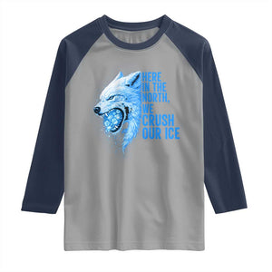 Crush Ice Raglan Shirt Wolf Human Rights Protest TS10 Sport Gray Navy Print Your Wear