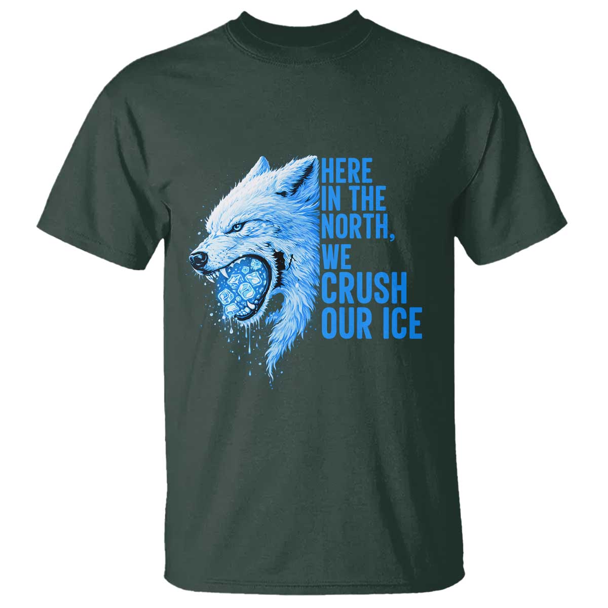 Crush Ice T Shirt Wolf Human Rights Protest TS10 Dark Forest Green Print Your Wear