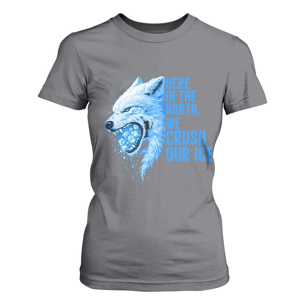 Crush Ice T Shirt For Women Wolf Human Rights Protest TS10 Charcoal Print Your Wear