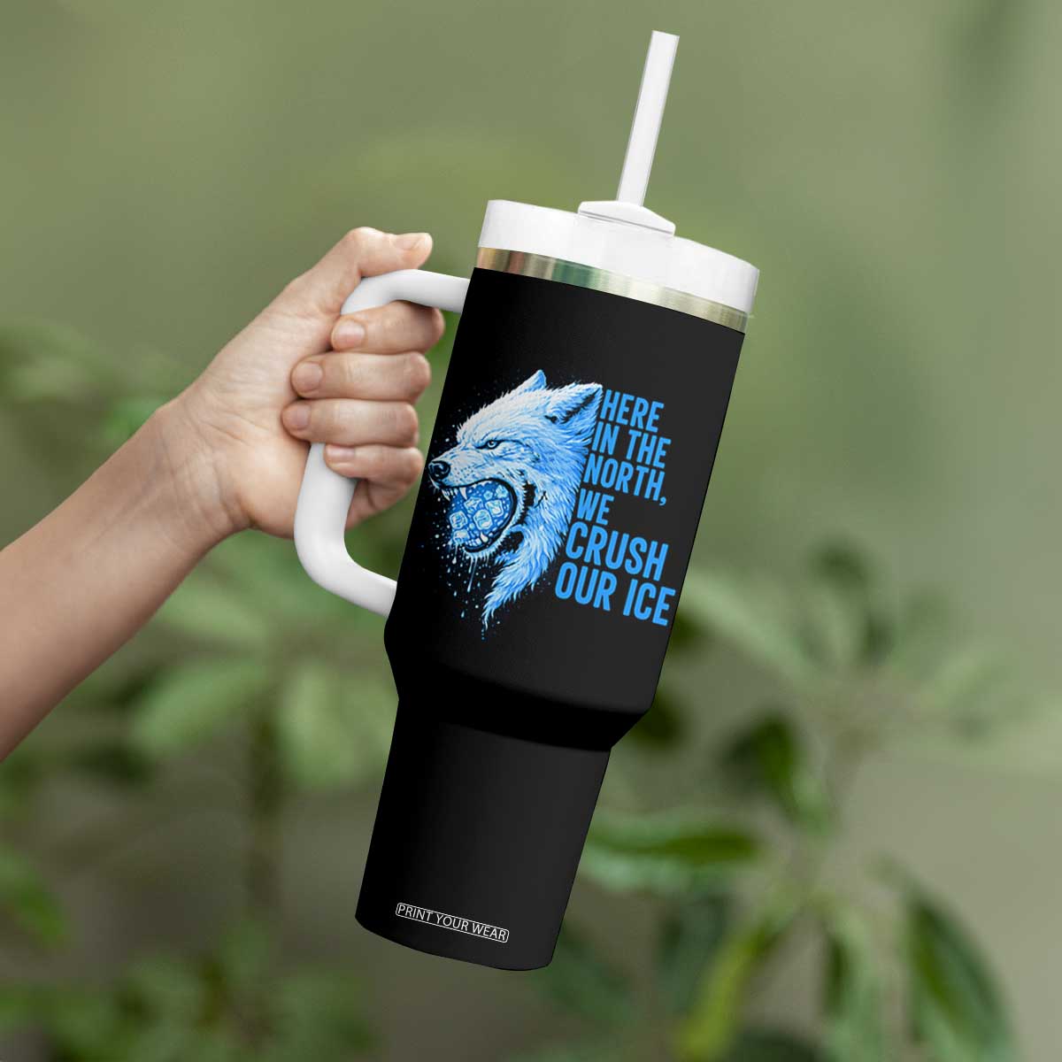 Crush Ice Tumbler With Handle Wolf Human Rights Protest TS10 Print Your Wear