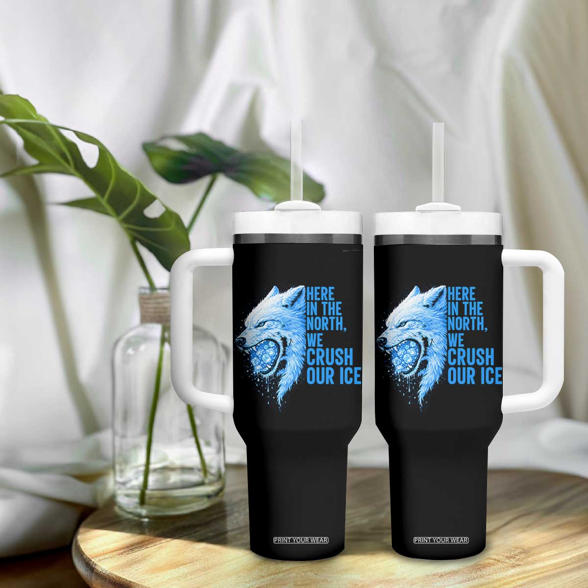 Crush Ice Tumbler With Handle Wolf Human Rights Protest TS10 Print Your Wear