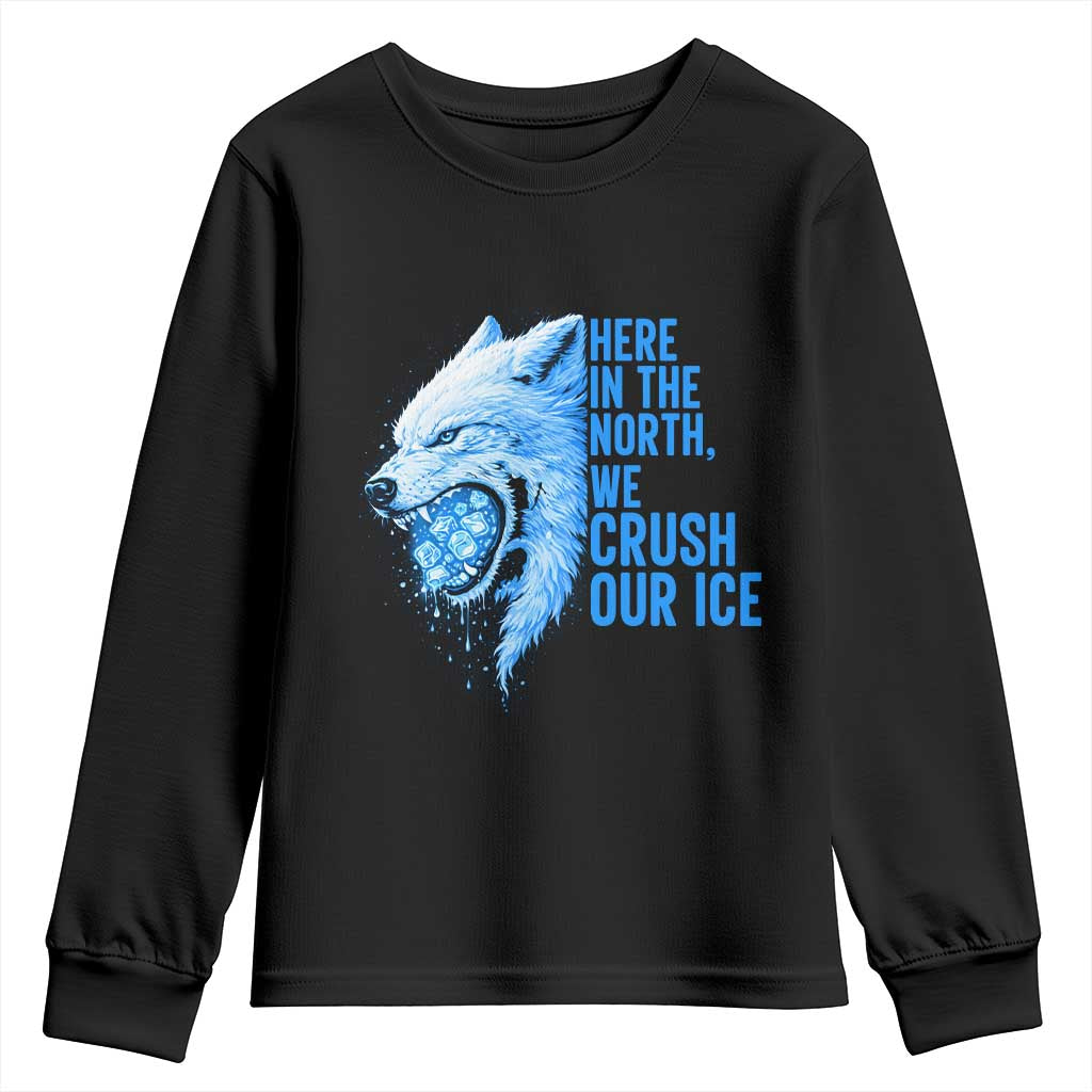 Crush Ice Youth Sweatshirt Wolf Human Rights Protest TS10 Black Print Your Wear