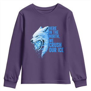 Crush Ice Youth Sweatshirt Wolf Human Rights Protest TS10 Purple Print Your Wear