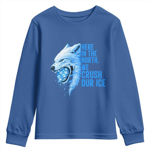 Crush Ice Youth Sweatshirt Wolf Human Rights Protest TS10 Royal Blue Print Your Wear