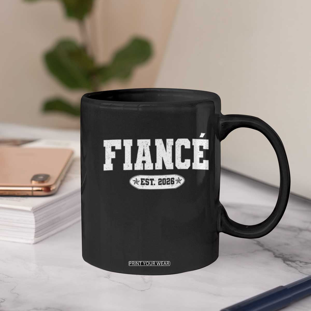 Fiance Est 2026 Coffee Mug Future Mr. and Mrs. Boyfriend Engagement Gift TS10 Print Your Wear