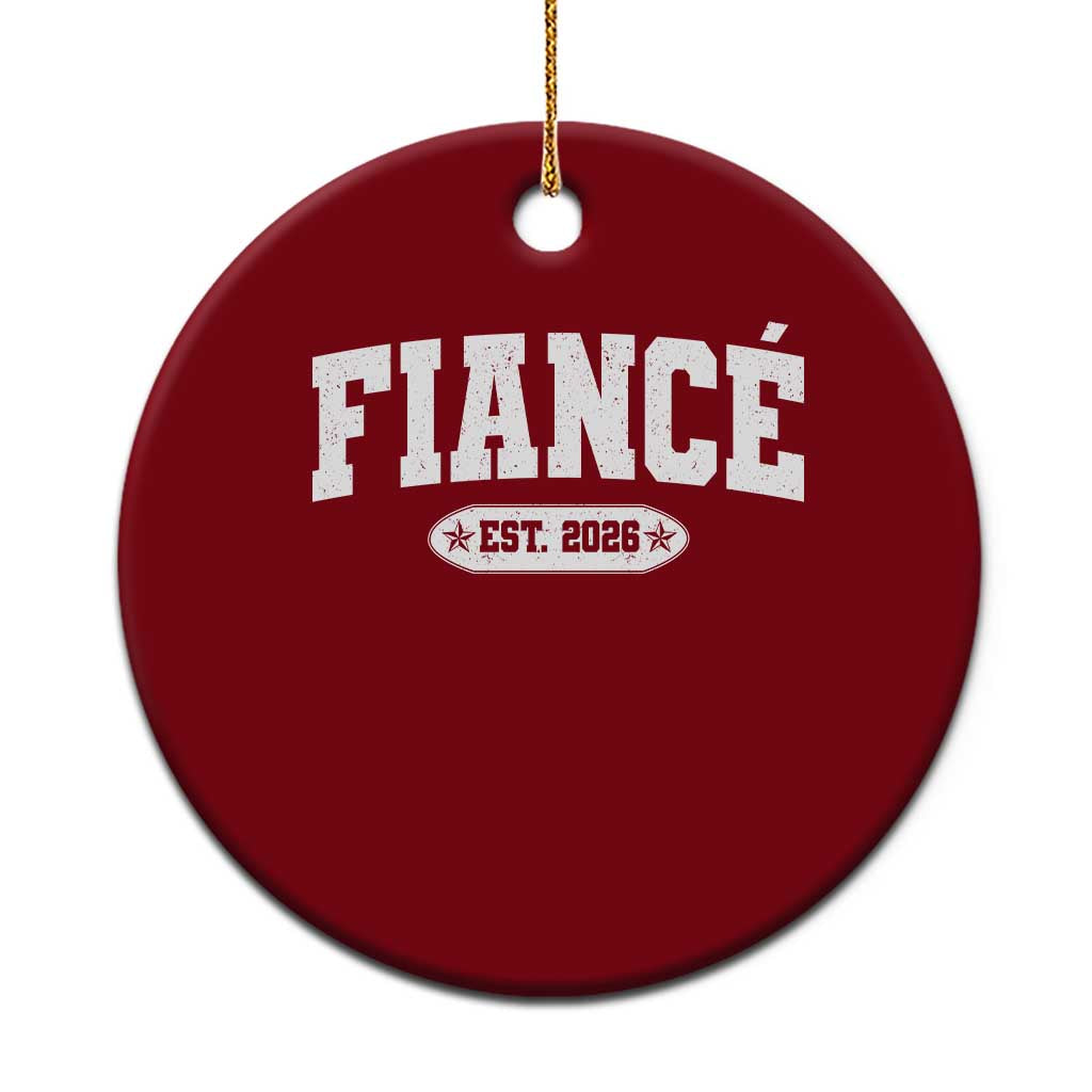 Fiance Est 2026 Ceramic Ornament Future Mr. and Mrs. Boyfriend Engagement Gift TS10 1pc Red Print Your Wear