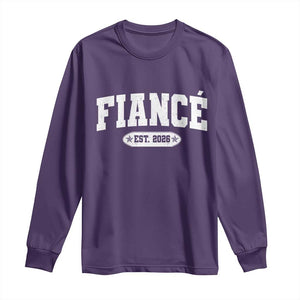 Fiance Est 2026 Long Sleeve Shirt Future Mr. and Mrs. Boyfriend Engagement Gift TS10 Purple Print Your Wear