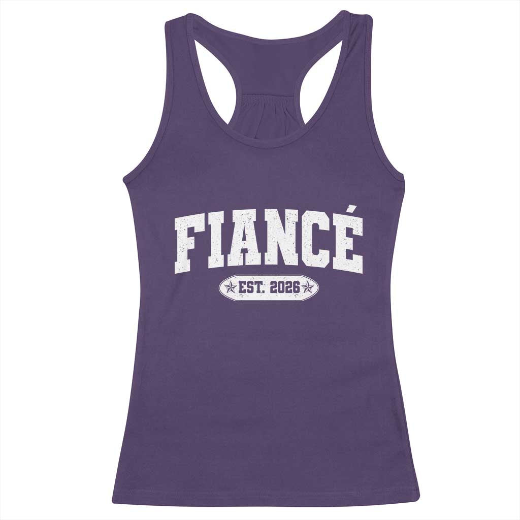 Fiance Est 2026 Racerback Tank Top Future Mr. and Mrs. Boyfriend Engagement Gift TS10 Purple Print Your Wear