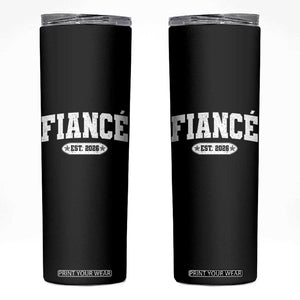 Fiance Est 2026 Skinny Tumbler Future Mr. and Mrs. Boyfriend Engagement Gift TS10 Black Print Your Wear