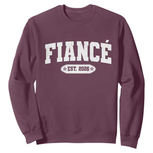 Fiance Est 2026 Sweatshirt Future Mr. and Mrs. Boyfriend Engagement Gift TS10 Maroon Print Your Wear