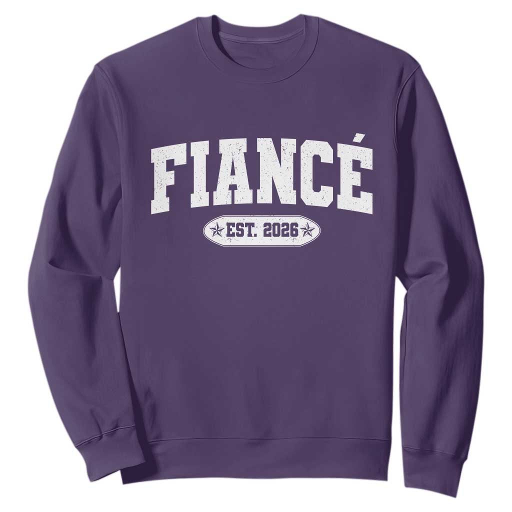 Fiance Est 2026 Sweatshirt Future Mr. and Mrs. Boyfriend Engagement Gift TS10 Purple Print Your Wear