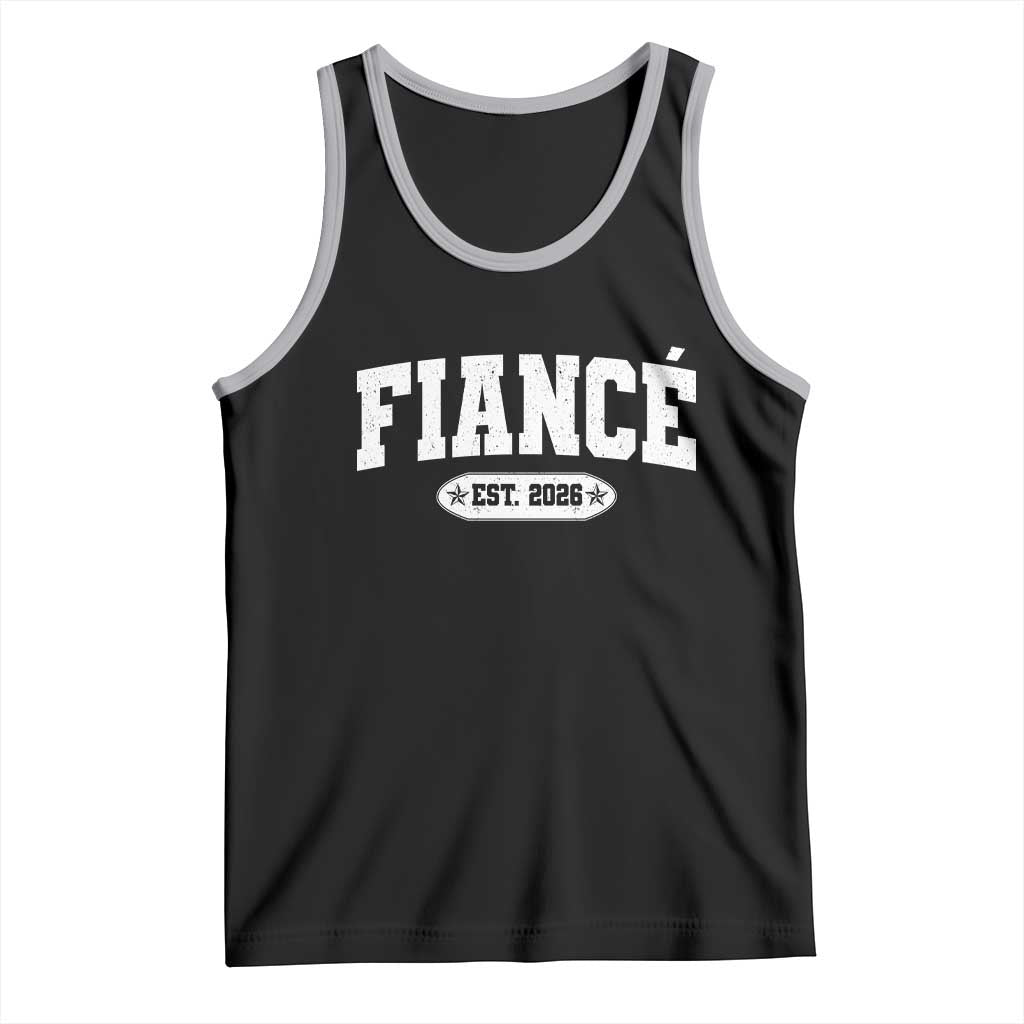 Fiance Est 2026 Tank Top Future Mr. and Mrs. Boyfriend Engagement Gift TS10 Black Athletic Heather Print Your Wear