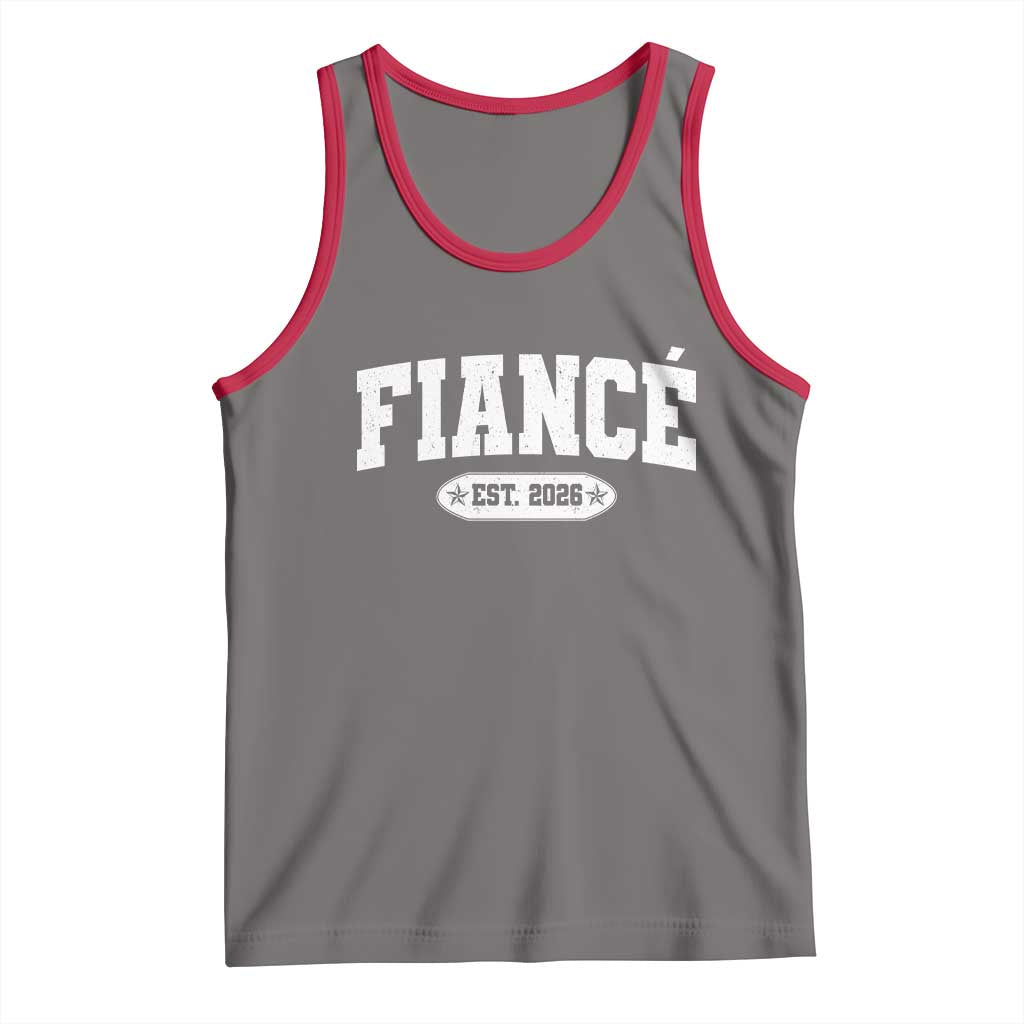 Fiance Est 2026 Tank Top Future Mr. and Mrs. Boyfriend Engagement Gift TS10 Deep Heather Red Print Your Wear