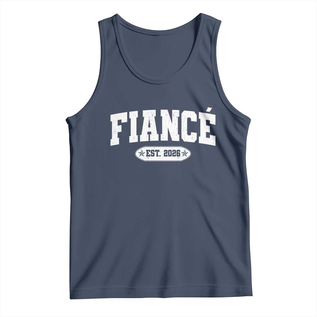 Fiance Est 2026 Tank Top Future Mr. and Mrs. Boyfriend Engagement Gift TS10 Navy Print Your Wear