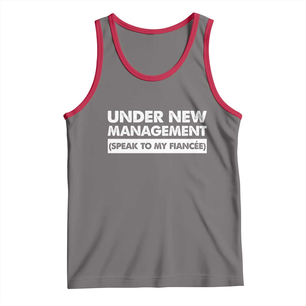 Funny Fiancé Tank Top Engagement Gift For Fiance Bachelor Party TS10 Deep Heather Red Print Your Wear