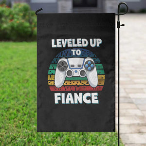 Leveled Up To Fiance Garden Flag Retro Newly Engaged Gifts For Him TS10 Print Your Wear