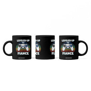 Leveled Up To Fiance Coffee Mug Retro Newly Engaged Gifts For Him TS10 Print Your Wear