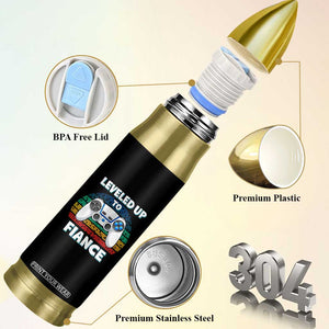 Leveled Up To Fiance Bullet Tumbler Retro Newly Engaged Gifts For Him TS10 Print Your Wear
