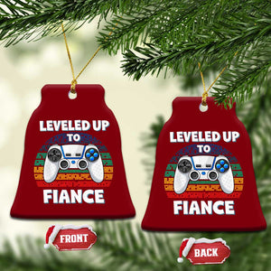 Leveled Up To Fiance Ceramic Ornament Retro Newly Engaged Gifts For Him TS10 Print Your Wear