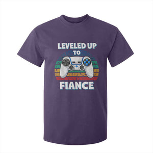 Leveled Up To Fiance T Shirt For Kid Retro Newly Engaged Gifts For Him TS10 Purple Print Your Wear