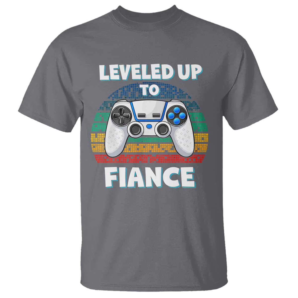 Leveled Up To Fiance T Shirt Retro Newly Engaged Gifts For Him TS10 Charcoal Print Your Wear