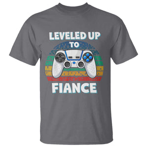 Leveled Up To Fiance T Shirt Retro Newly Engaged Gifts For Him TS10 Charcoal Print Your Wear