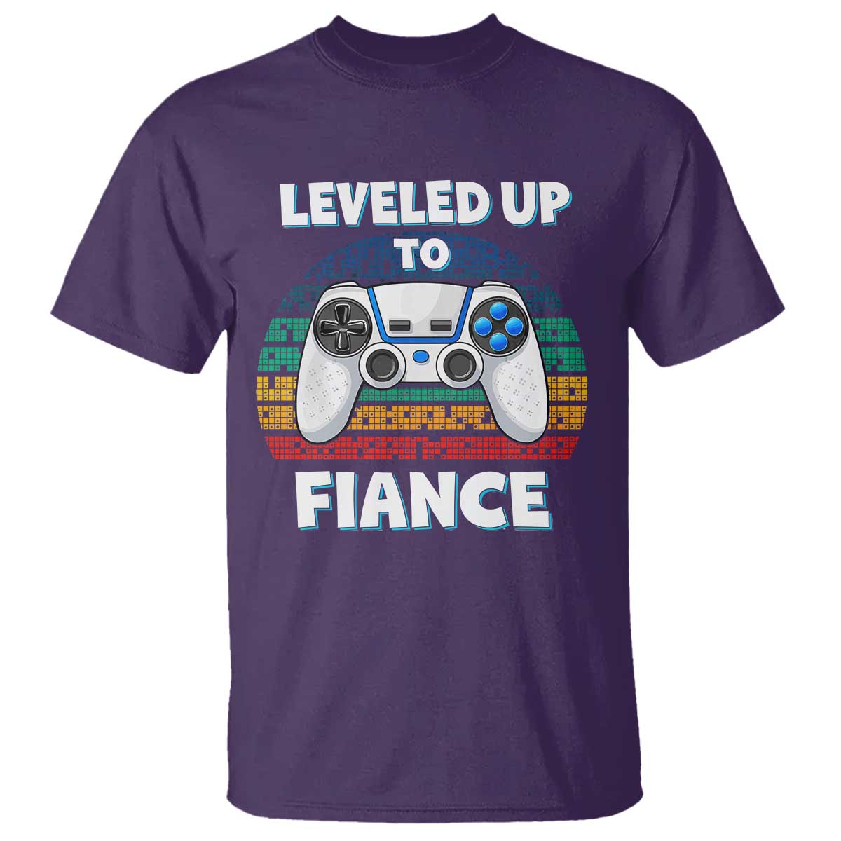 Leveled Up To Fiance T Shirt Retro Newly Engaged Gifts For Him TS10 Purple Print Your Wear