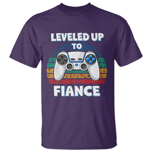 Leveled Up To Fiance T Shirt Retro Newly Engaged Gifts For Him TS10 Purple Print Your Wear
