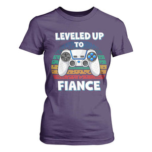 Leveled Up To Fiance T Shirt For Women Retro Newly Engaged Gifts For Him TS10 Purple Print Your Wear
