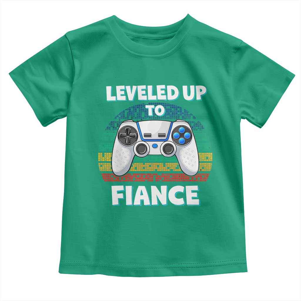 Leveled Up To Fiance Toddler T Shirt Retro Newly Engaged Gifts For Him TS10 Irish Green Print Your Wear