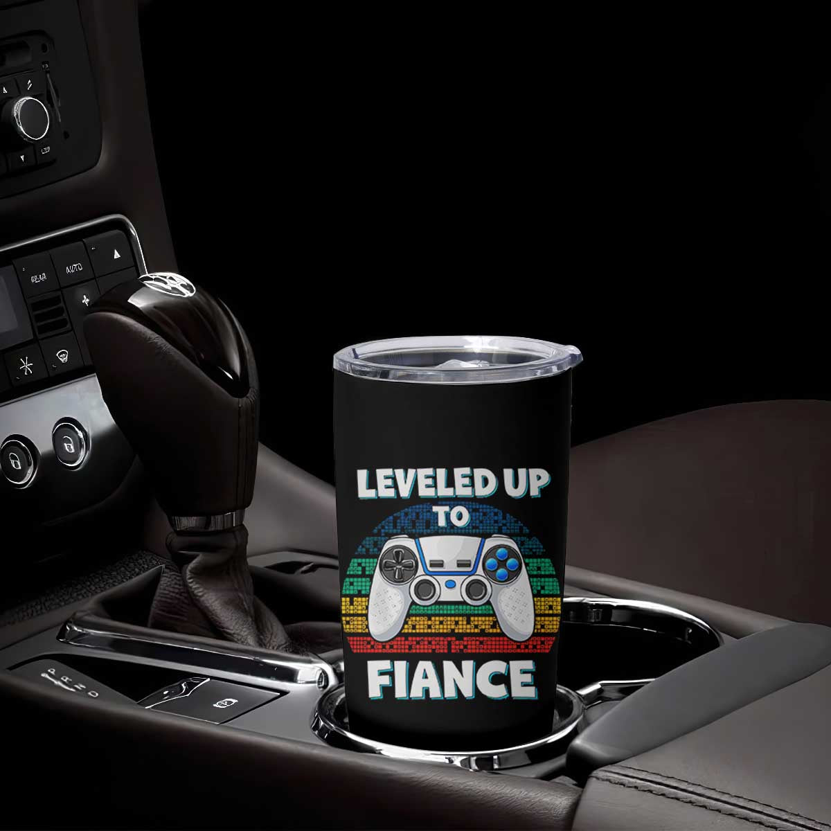 Leveled Up To Fiance Tumbler Cup Retro Newly Engaged Gifts For Him TS10 Print Your Wear