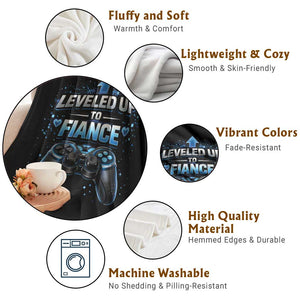 Leveled Up To Fiance Throw Blanket Newly Engaged Gifts For Him Gamer TS10 Print Your Wear