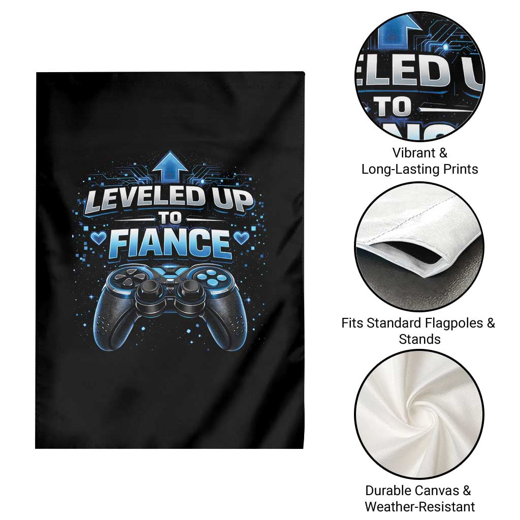 Leveled Up To Fiance Garden Flag Newly Engaged Gifts For Him Gamer TS10 Print Your Wear