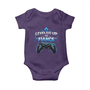 Leveled Up To Fiance Baby Onesie Newly Engaged Gifts For Him Gamer TS10 Purple Print Your Wear