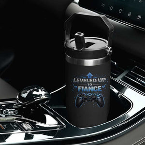 Leveled Up To Fiance Flip Straw Tumbler Newly Engaged Gifts For Him Gamer TS10 Print Your Wear