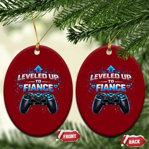 Leveled Up To Fiance Ceramic Ornament Newly Engaged Gifts For Him Gamer TS10 Print Your Wear