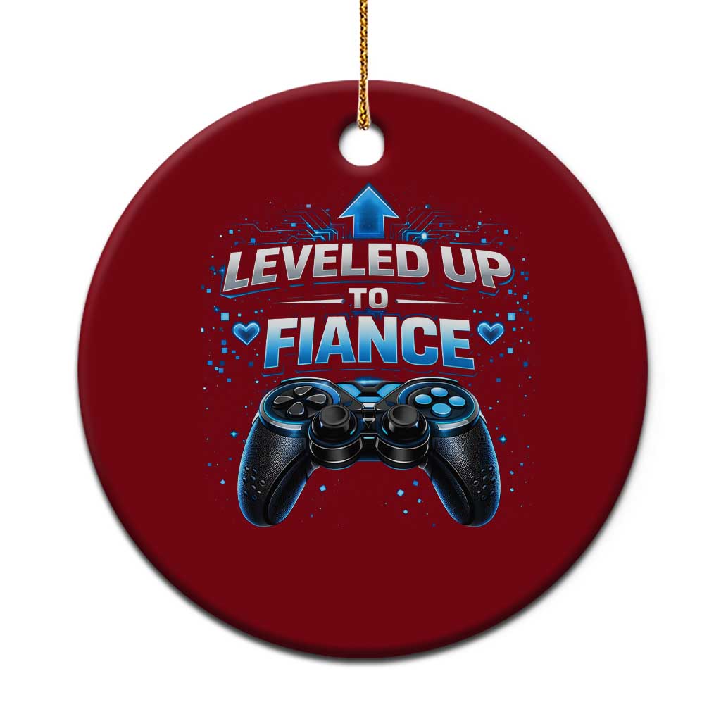 Leveled Up To Fiance Ceramic Ornament Newly Engaged Gifts For Him Gamer TS10 1pc Red Print Your Wear