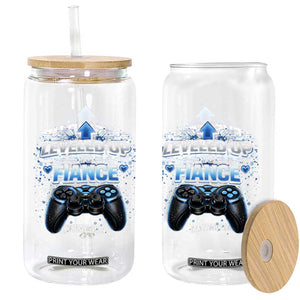 Leveled Up To Fiance Glass Can Newly Engaged Gifts For Him Gamer TS10 Print Your Wear