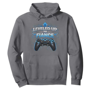 Leveled Up To Fiance Hoodie Newly Engaged Gifts For Him Gamer TS10 Charcoal Print Your Wear