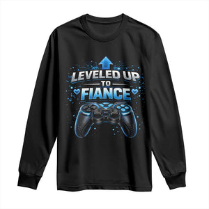 Leveled Up To Fiance Long Sleeve Shirt Newly Engaged Gifts For Him Gamer TS10 Black Print Your Wear