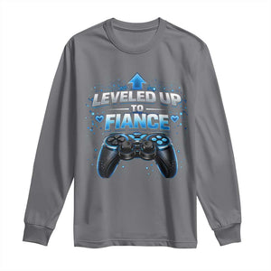 Leveled Up To Fiance Long Sleeve Shirt Newly Engaged Gifts For Him Gamer TS10 Charcoal Print Your Wear