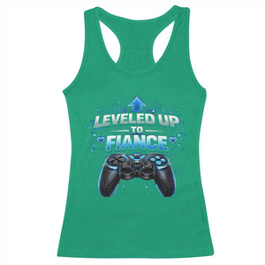 Leveled Up To Fiance Racerback Tank Top Newly Engaged Gifts For Him Gamer TS10 Irish Green Print Your Wear