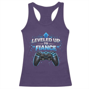 Leveled Up To Fiance Racerback Tank Top Newly Engaged Gifts For Him Gamer TS10 Purple Print Your Wear