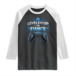 Leveled Up To Fiance Raglan Shirt Newly Engaged Gifts For Him Gamer TS10 Black White Print Your Wear